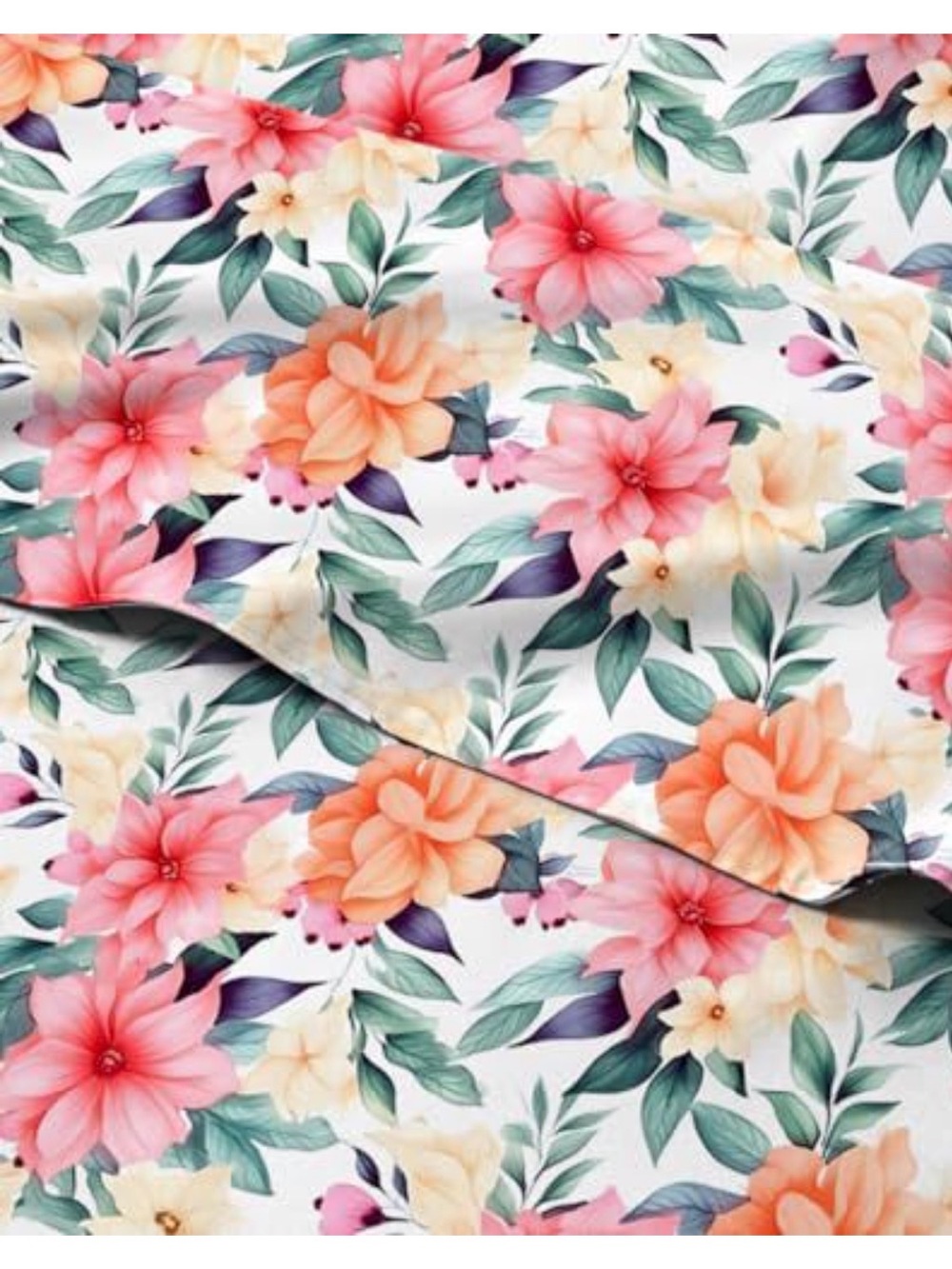C&C California Floral Sheet Set in Coral, Pink & Green